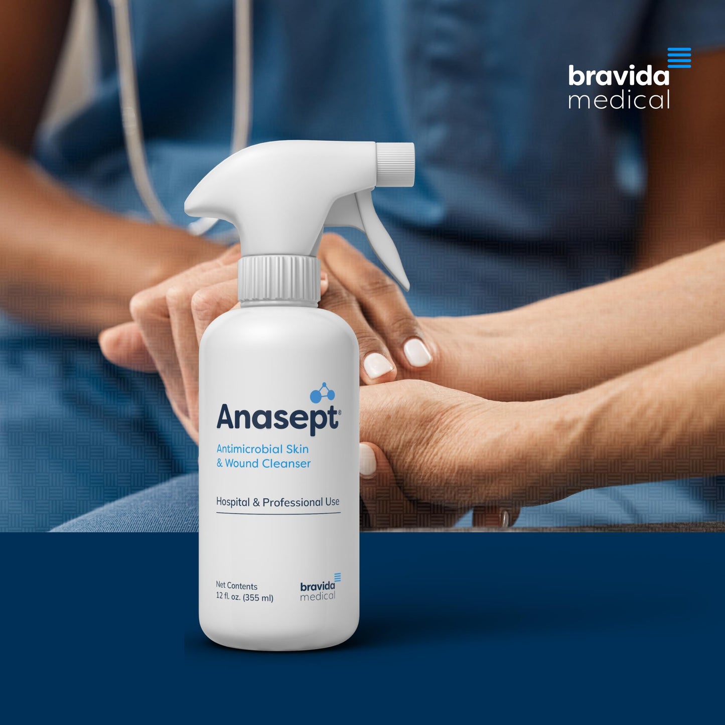Anasept-Skin and Wound Cleanser, 12 oz. Bottle with Finger Sprayer, Wound Spray, Sterile Rinse, Healing Spray for Hospital and Professional Use