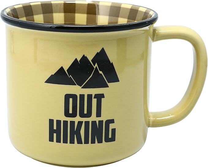 Pavilion Gift Company - Out Hiking - 18 oz Coffee Mug Cup For Outdoorsy Woodsy Hiking Camping Mountain Men Women Gift