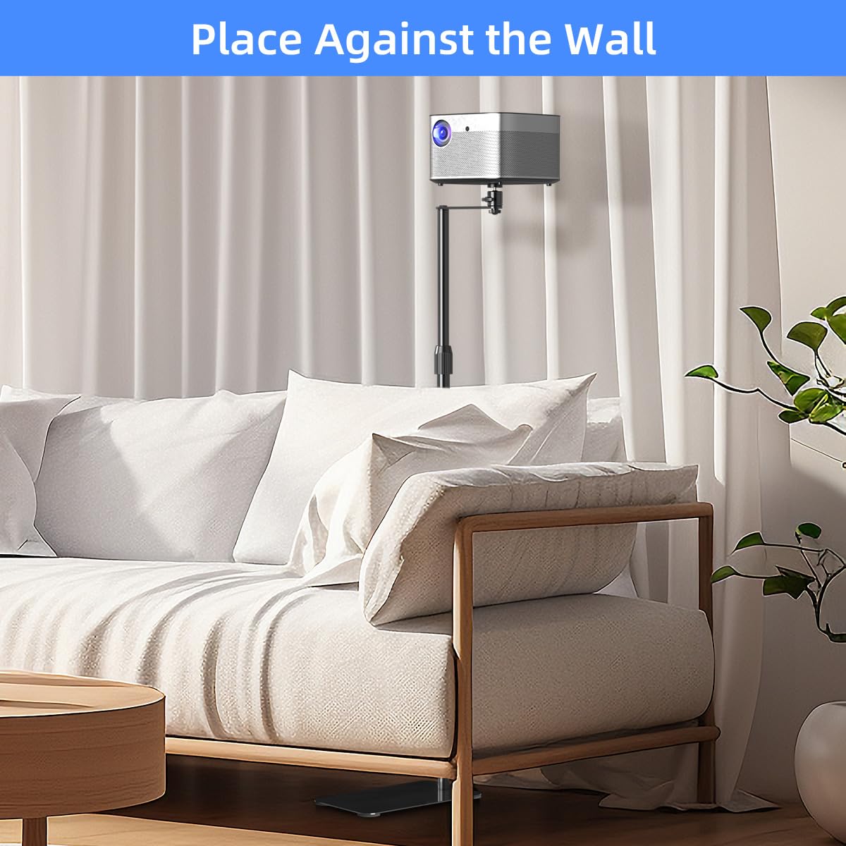 suptek Projector Stand Against Wall Hidden Stand, 360°Swivel, Height Adjustable, Mini Projector Mount Bracket, Compatible with Home Office Video Vlog DVR Camera, PR001FP