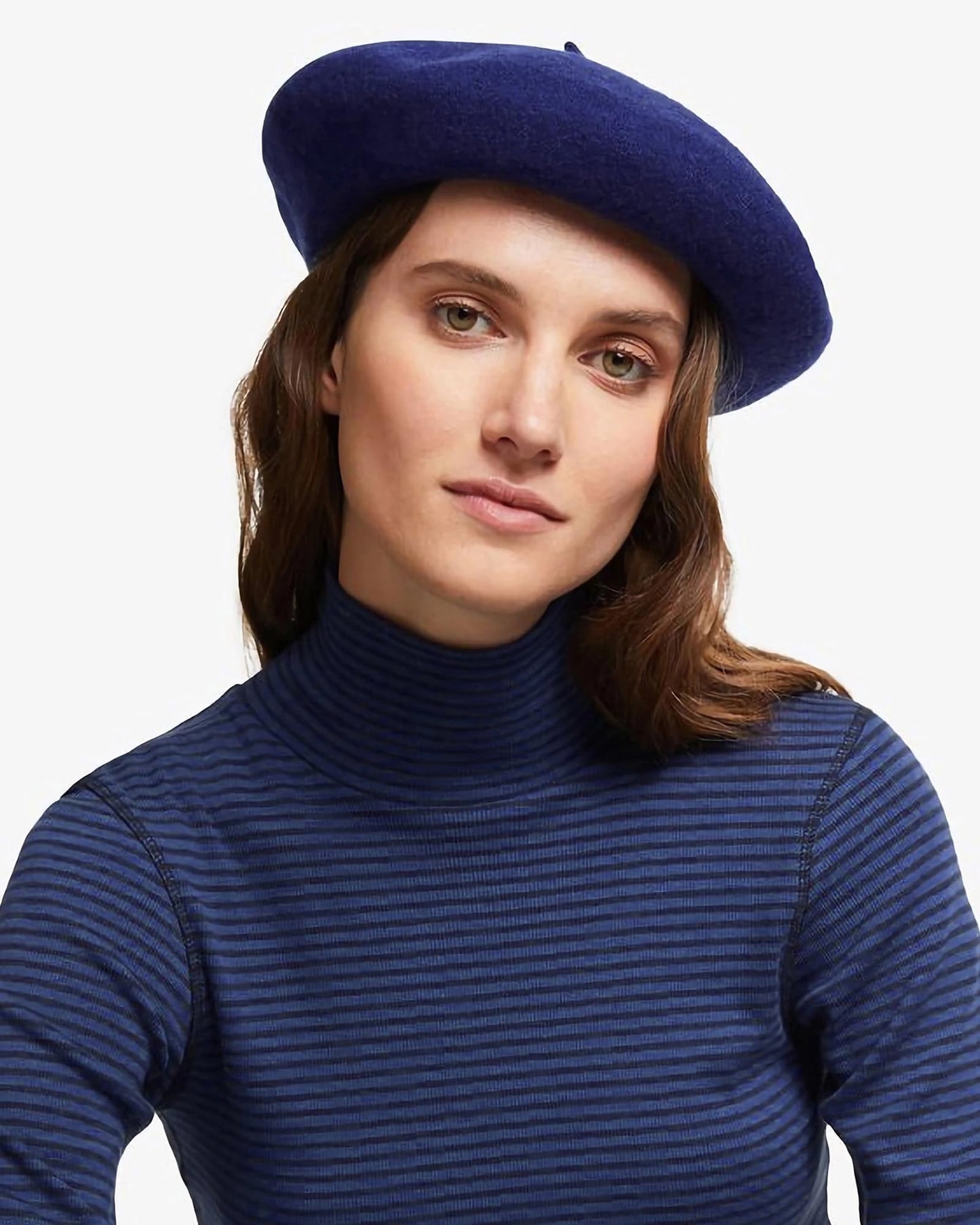 AWAYTR Wool French Beret Hats - Solid Color Artist Beret Hat for Women and Kids (Navy Blue,Kids)