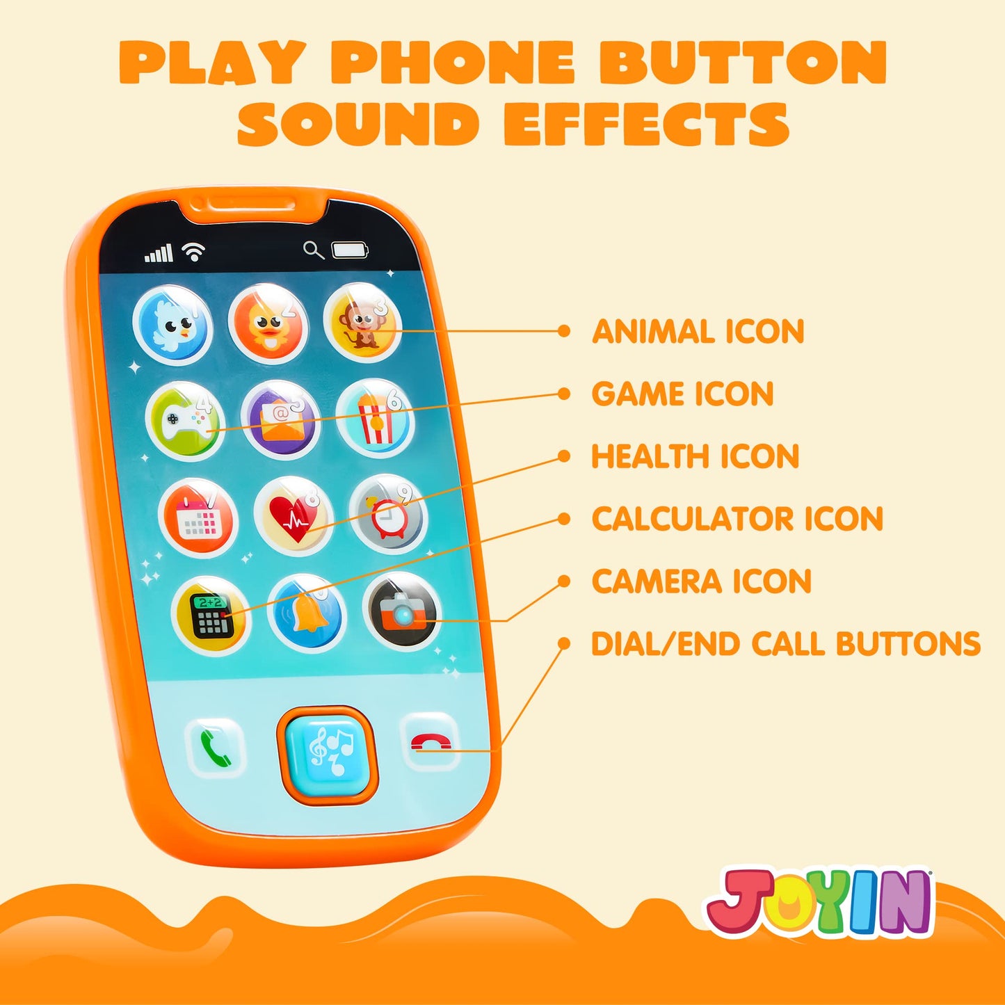 JOYIN Smartphone Toys for Baby, Remote Control Baby Phone with Music, Learning Toy, Birthday Gifts for Infants, Kids, Boys and Girls, Gift for Christmas