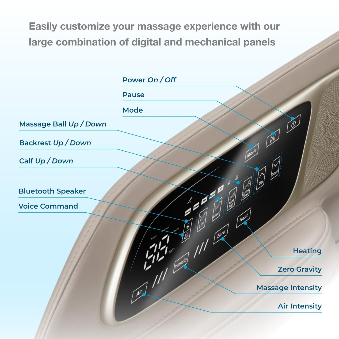 AmaMedic 3D Astoria | Full Body Massage Chair l Intelligent Voice Control | Touchscreen Controller | Heating Therapy l Zero Gravity Reclining (Taupe)