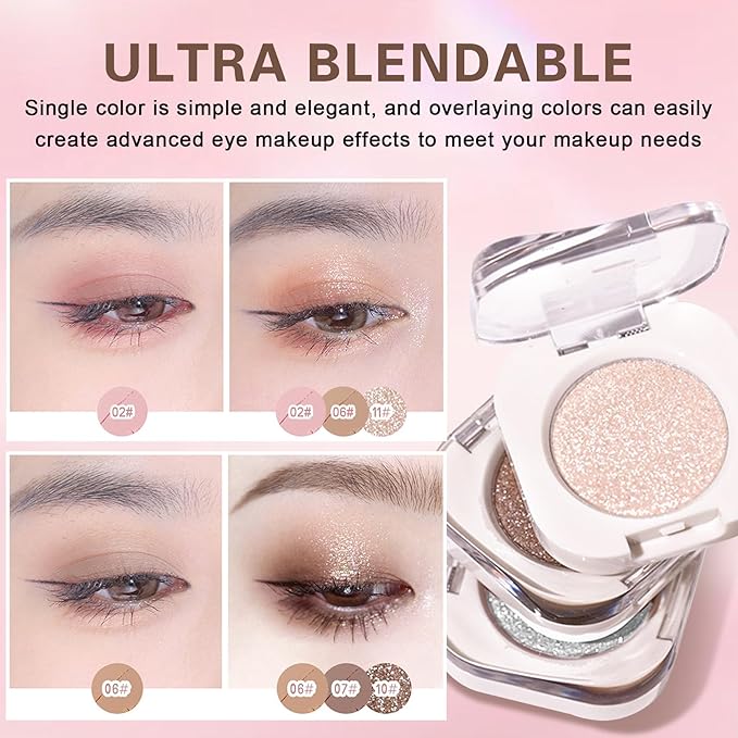 Pink Eyeshadow,Lightweight Nude Eyeshadow,Blendable Formula Eye Shadow for Older Women,Ultra-fine Smooth Powder,Daily Matte Eyes Makeup (02 Half Pink)