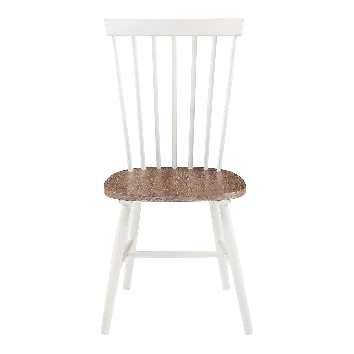 OSP Home Furnishings Eagle Ridge Traditional Windsor Style Solid Wood Dining Chairs 2-Pack, Cream