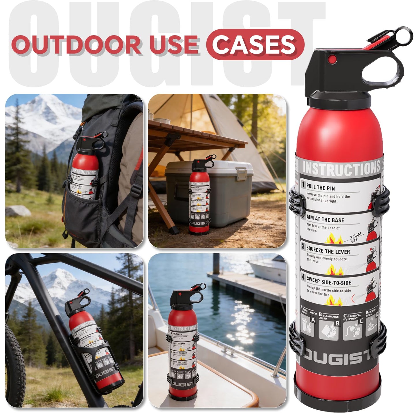Small Fire Extinguisher for Home & Car – (2-Pack, 1.32lb Each) Portable Dry Chemical Fire Extinguishing Spray | For Kitchen Grease, Electrical, Vehicle & Garage Fires, Easy to Use