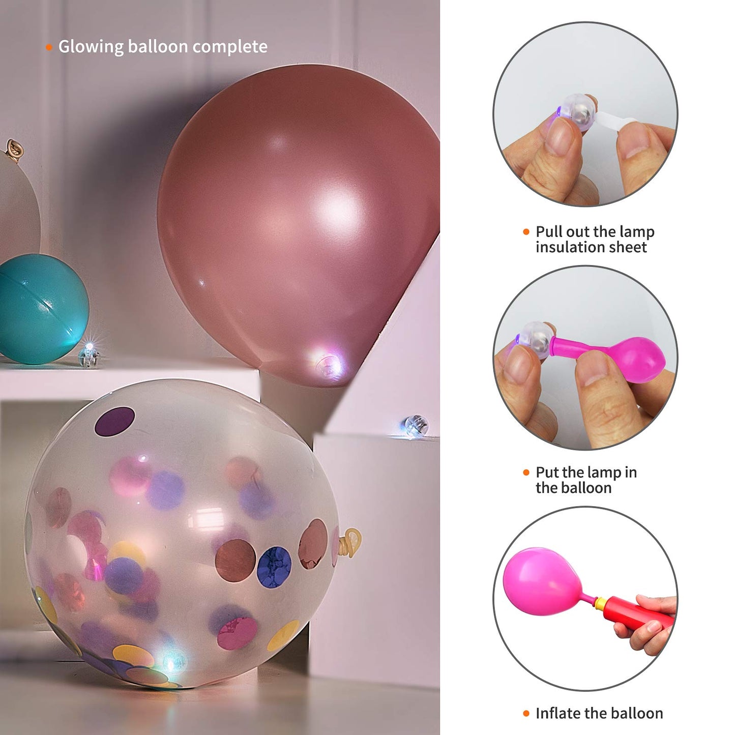 Aogist 200pcs Yellow Balloon Light,Long Standby Time Waterproof Mini Ball Light,Round LED Flash Lamp for Paper Lantern Balloon Party,Wedding,Birthday,Festival,New Year and Christmas Decorative