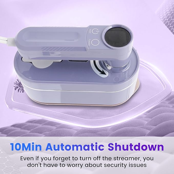 Travel Steamer Iron for Clothes, Portable Mini Steamer, 10-Second Fast Heating Handheld Small Steam Iron, with 110ml Water Tank and LCD Display, 6 Modes, 180° Swivel Handle for Home Travel Office