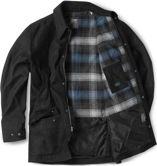 CQR Men's Flannel Shirt Jacket Long Sleeve, Winter Warm Outdoor Casual Plaid Jacket Coat with Pockets, Suede Huntsman Night Sky, Medium