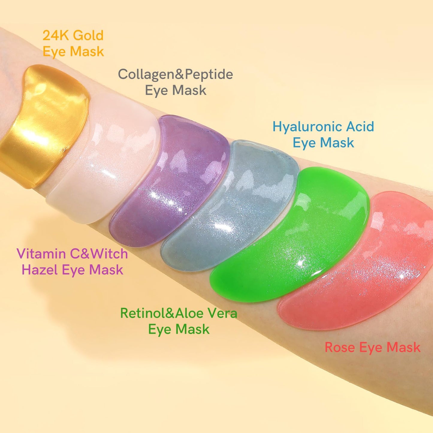 PEAUAMIE Under Eye Patches with Collagen and Hyaluronic Acid Eye Mask for Wrinkle,Dark Circles,Face Mask Skin Care Products 24 P
