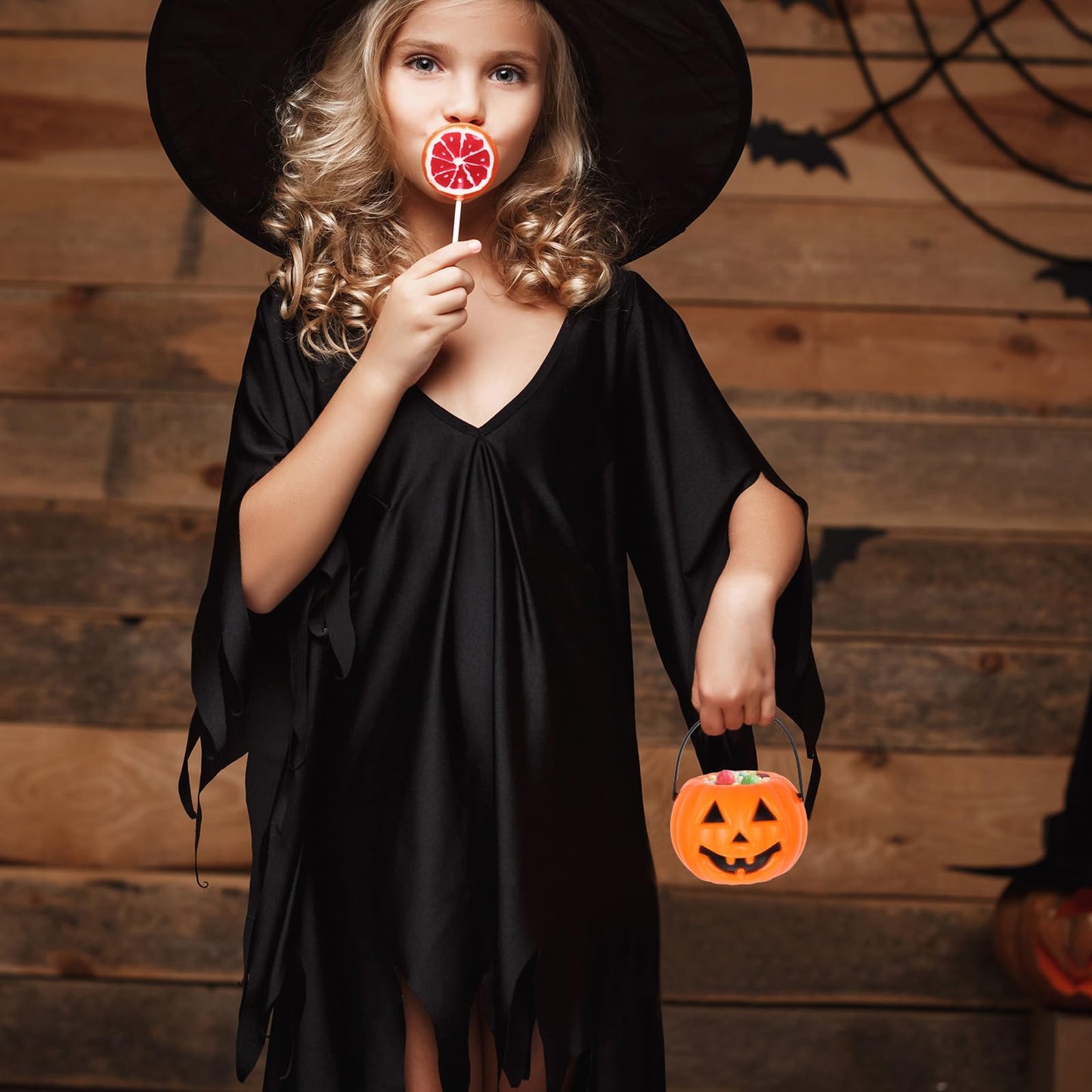 NUOBESTY 8Pcs Mini Halloween Pumpkin Bucket Portable Lantern Candy Bucket Children Trick or Treat Pumpkin Bags for Halloween Party Favor Supplies (Orange)