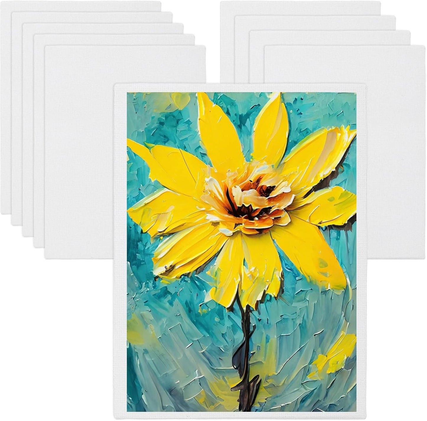 MECCANIXITY Canvas Boards for Painting, 6x8 Cotton Blank Primed Art Canvas Panels Acid-Free for Painting Supplies Oil Acrylic Tempera Watercolor Pouring Paint Artists(White, Pack of 10)