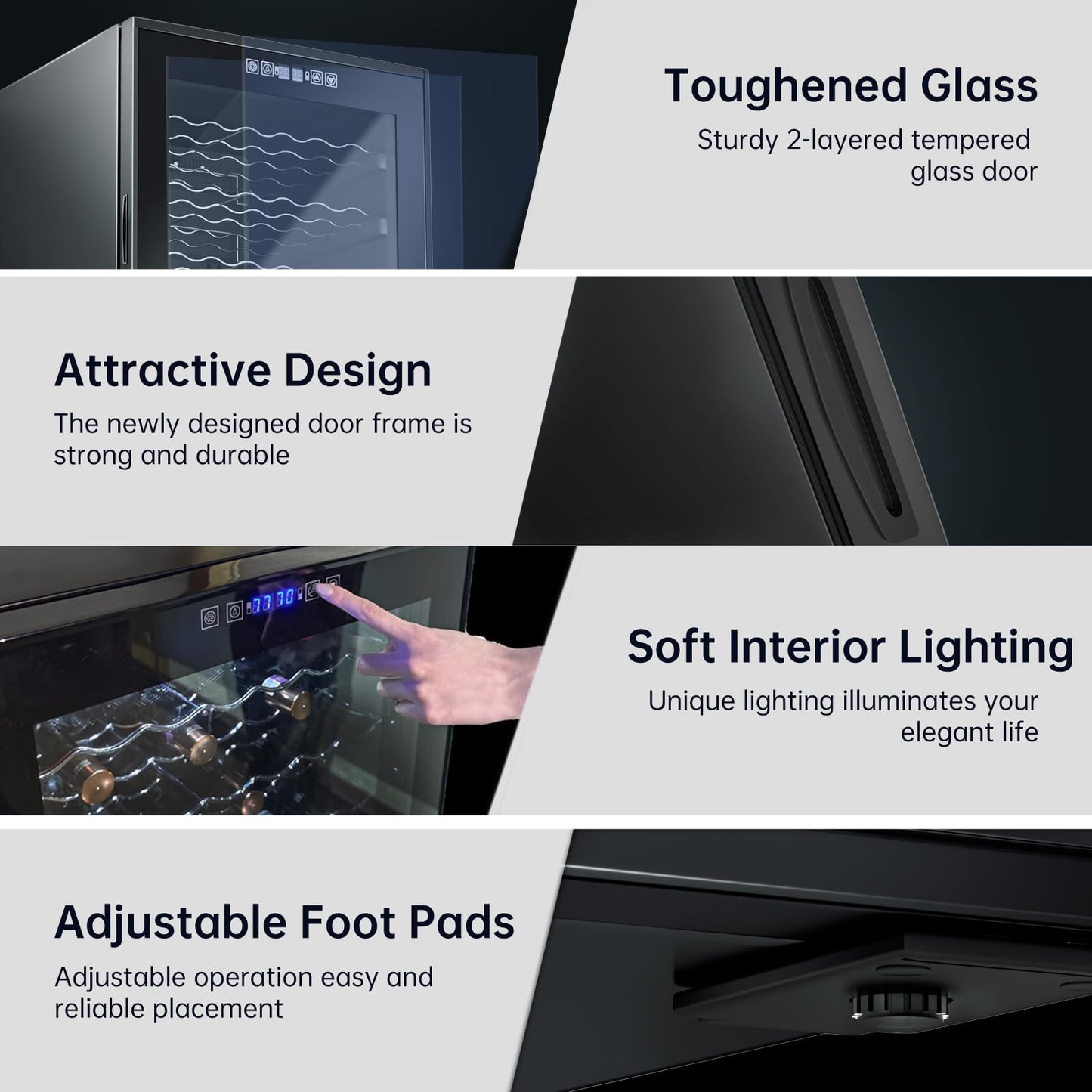 KingChii 80 Bottle Wine Cooler Refrigerator - Dual Zone Wine Fridge with Intelligent Digital Control, Low Noise Operation, Freestanding Wine Refrigerator for Home and Kitchen