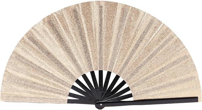 ffscafscn Folding Fan UV Glow Rave Bamboo Summer Hand Fan Gray Decoration Dancing Party Wedding Night Club Concert Festiva...