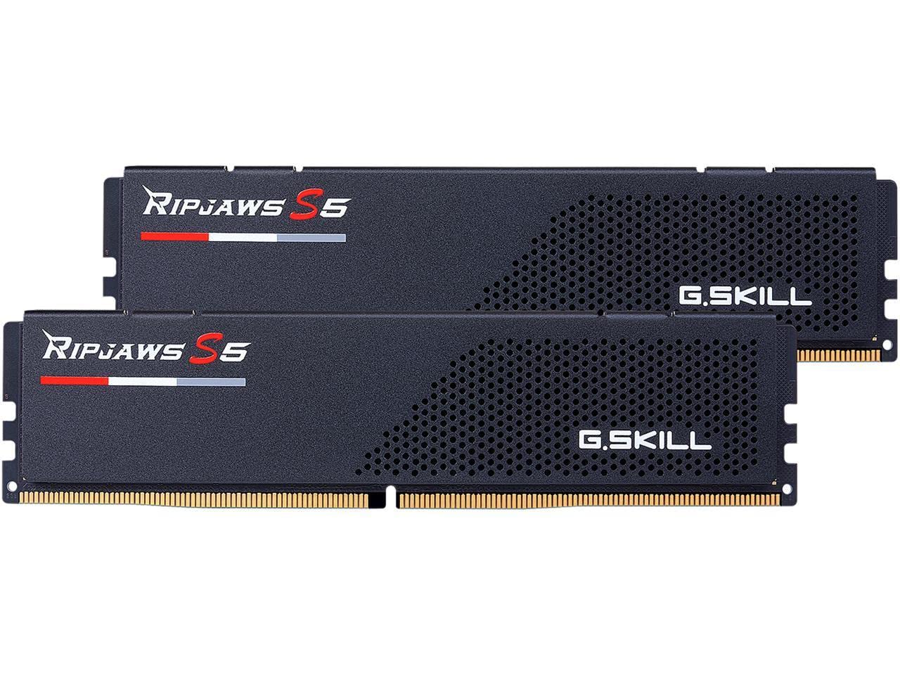 G.SKILL Ripjaws S5 Series (Intel XMP 3.0) DDR5 RAM 32GB (2x16GB) 6000MT/s CL30-40-40-96 1.35V Desktop Computer Memory UDIMM - Matte Black (F5-6000J3040F16GA2-RS5K)-New