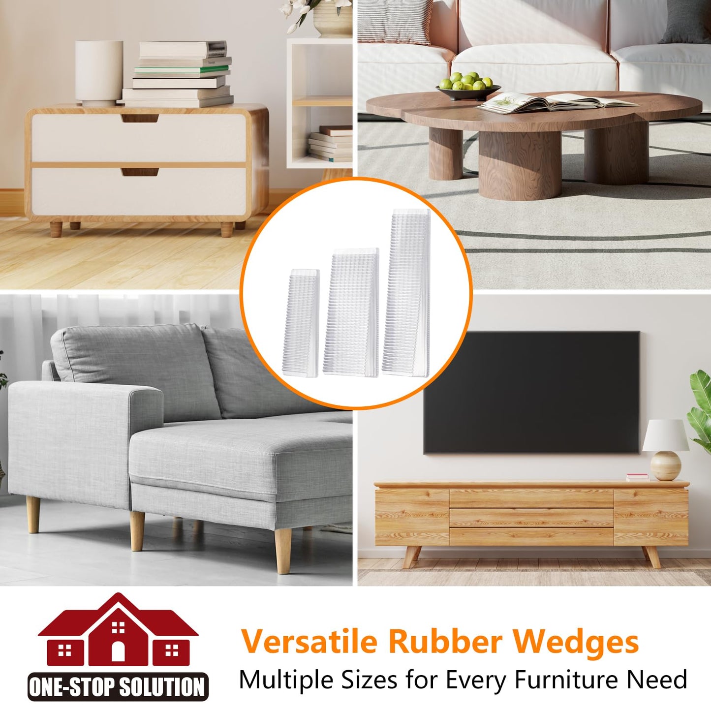 Flexible Plastic Shims 12pcs Kit Size Variety | Clear Leveling Kit for Home Improvement | Furniture Leg Stabilizers | Table & Toilet Shims - Trim-to-Fit Wedges | Stackable Design | Furniture Levelers