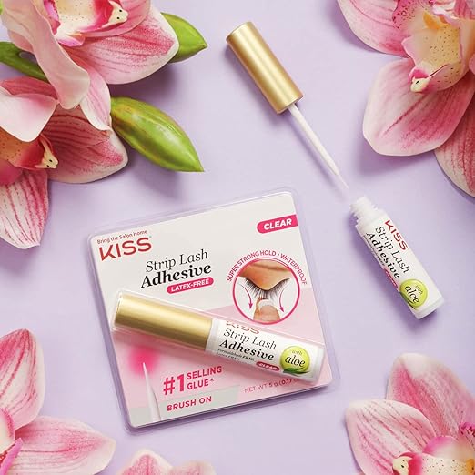 KISS Strip Eyelash Adhesive, Clear 0.176 Oz KPLGL01 (Pack of 2)
