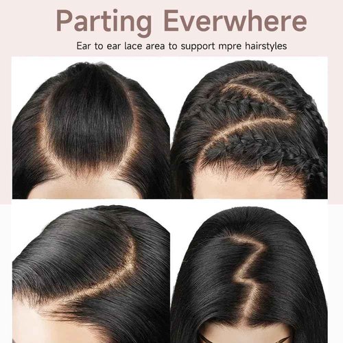 GBUN 13x6 Lace Front Wigs Human Hair 28 Inch Body Wave HD Lace Front Wigs Human Hair Pre Plucked 200 Density with Baby hair Transparent Lace Frontal Wigs for Women Natural Color