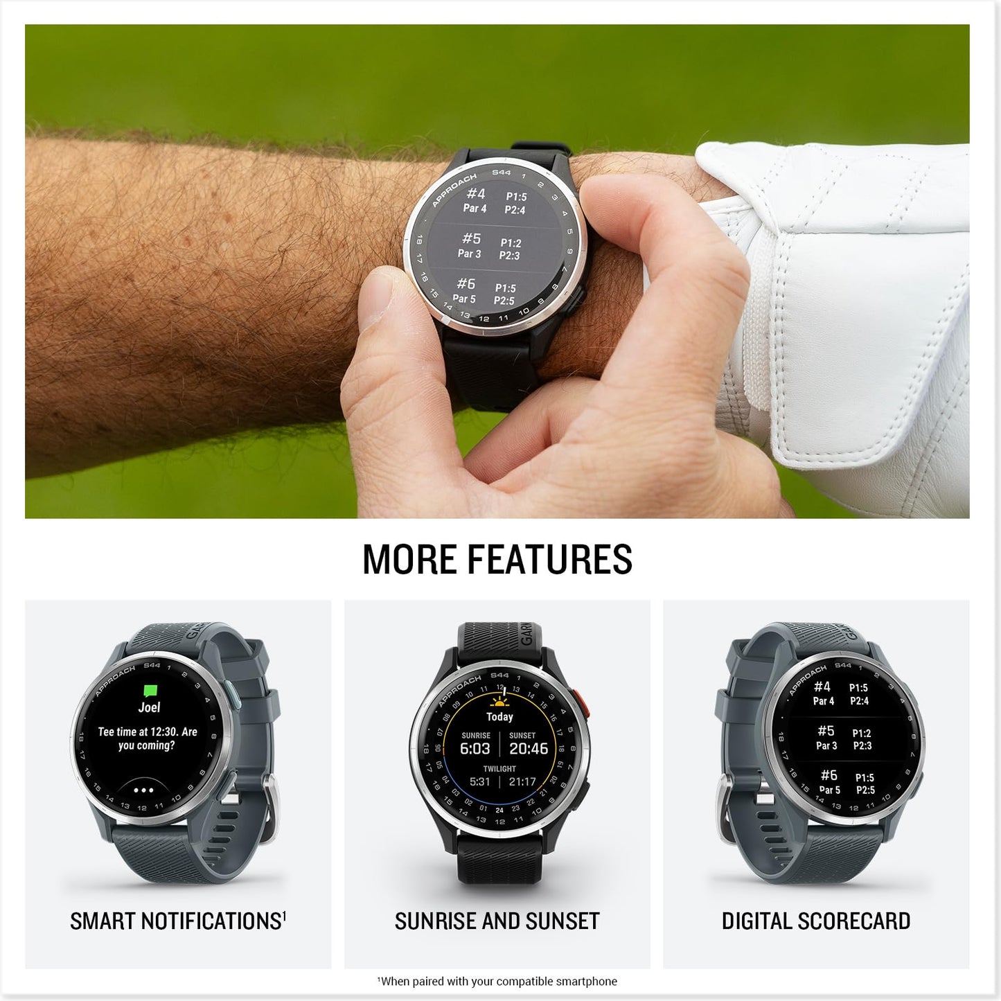 Garmin Approach S44 (Silver/Twilight) Golf Gps Smartwatch Bundle - 1.2 Amoled Display, On-Course Features & 15H Battery Life Wit
