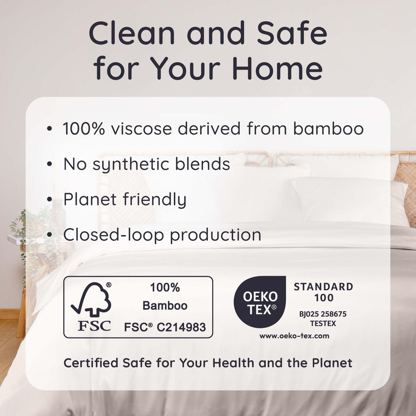 Bambaw 100% Viscose Derived from Bamboo Duvet Cover King Size – 3 Piece Cooling Duvet Cover Set King Size, Extra Soft & Breathable, No Comforter (Sand)