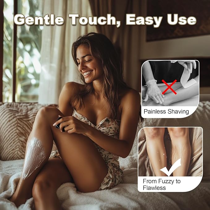 Youbella Facial Hair Removal for Women, 3D Floating Blade Rotary Razor, Wet/Dry Electric Shaver, Portable & USB Rechargeable Epilator Hair Remover for Face, Upper Lip, Chin, Arms & Legs (Black)
