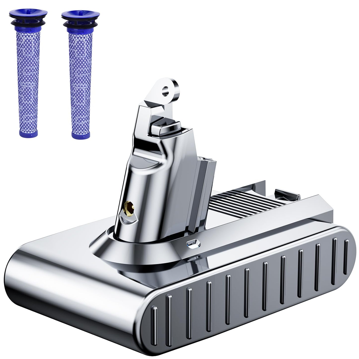 8000mAh Replacement for dyson V6 Battery 21.6V Lithium VTC4 SV03 SV04 SV05 SV06 SV07 SV09 DC58 DC59 DC61 DC62 DC72 DC74 Absolute Animal Motorhead Slim Vacuum with 2 Filters (V6)
