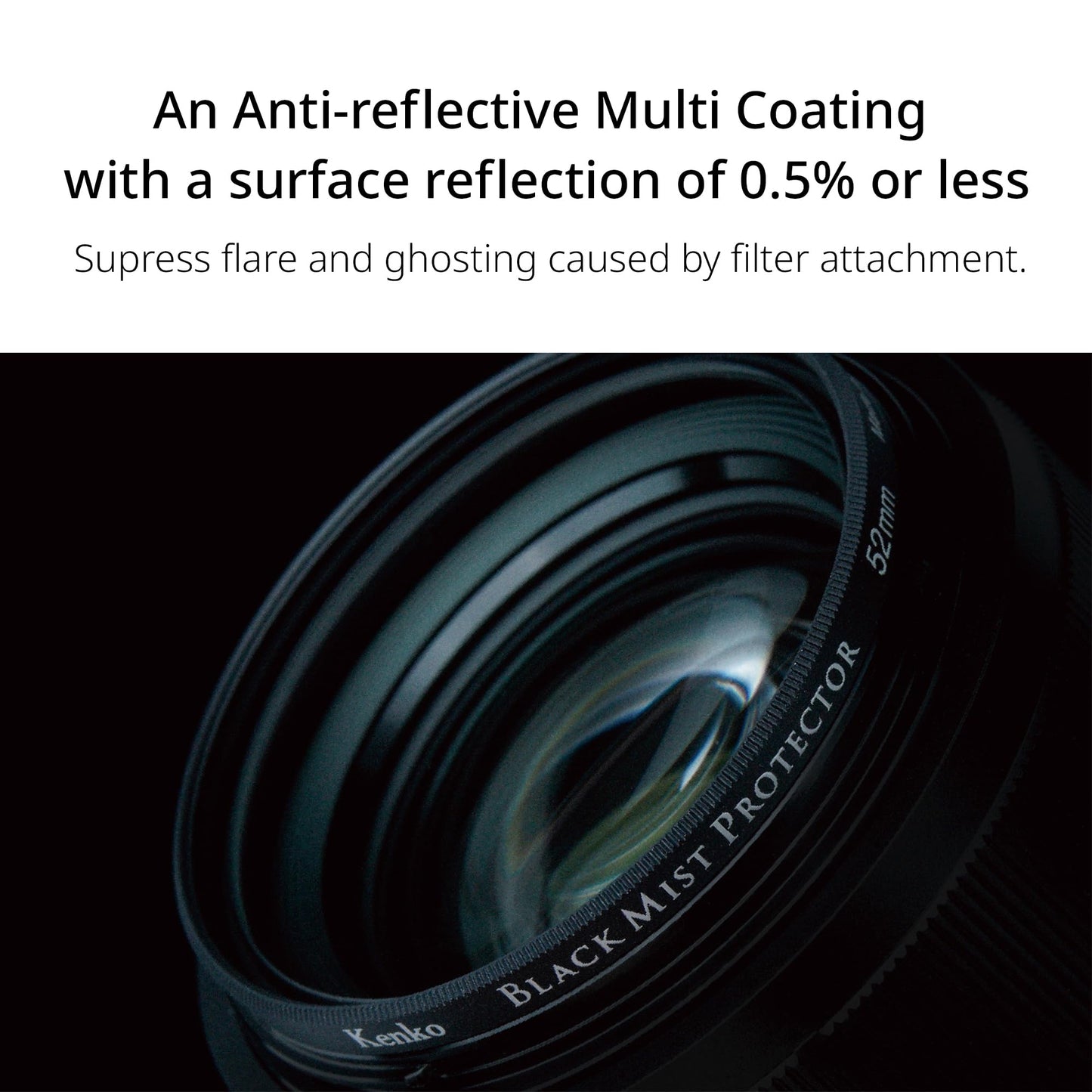 Kenko Lens Protection & Soft Effect Filter Black Mist Protector F58Mm, Multi-Coted, 0.25 Soft Effect, For That Perfect Cinematic