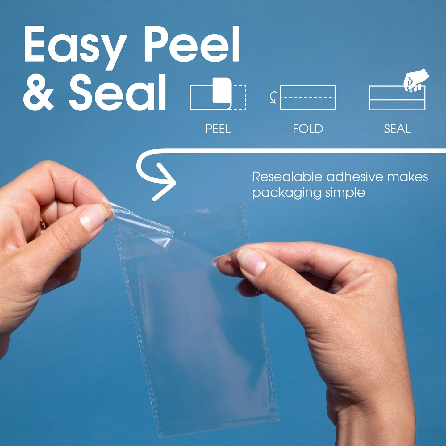 Spartan Industrial - 12" X 15" (100 Count) Crystal Clear Resealable Cello Poly Bags for Packaging, Clothing & T Shirts - Self Seal & Reinforced