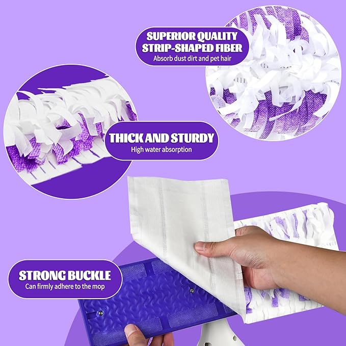 40 Pack Disposable Mop Pads Compatible with Swiffer Power Mop Pads Replacement for Swiffer Power Mop Refills, Multi-Surface Mopping Pad Refills, Wet Pads Refill for Floor Cleaning