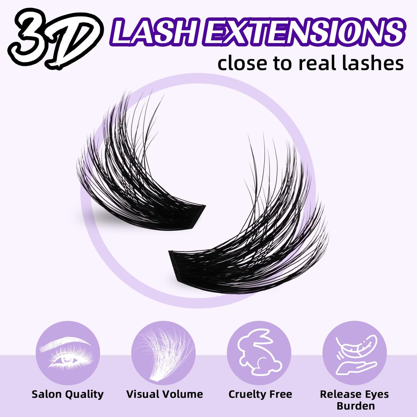 Lash Extension Kit 3D Thick Lash Clusters Kit 280pcs Eyelash Extension Kit 10-18mm 100D D Curl DIY Lash Extension Kit with Lash