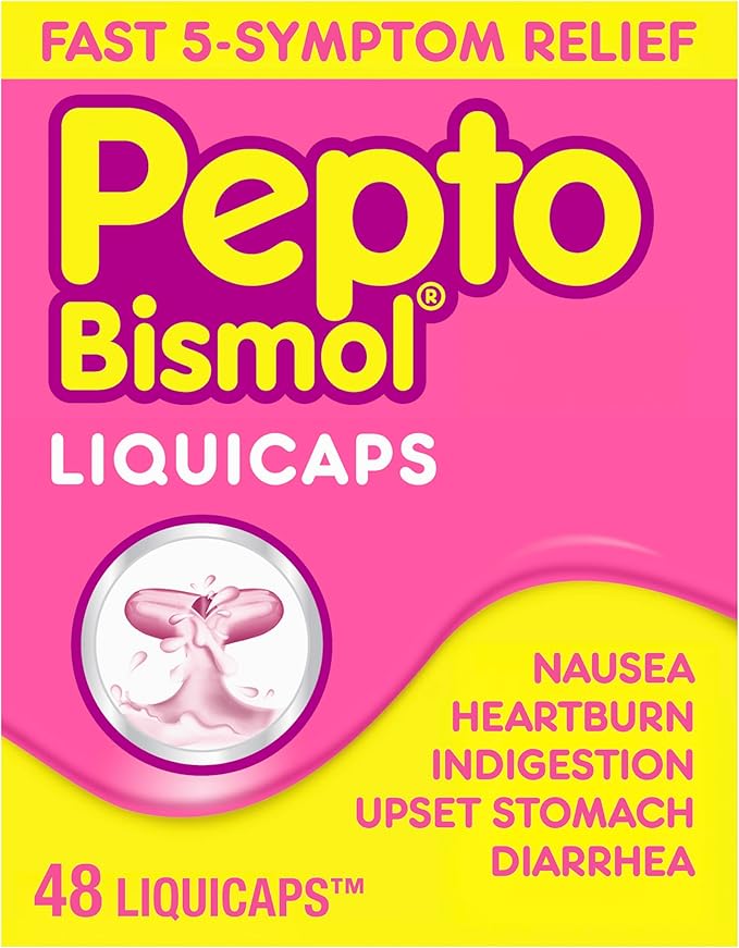 Pepto Bismol Liquicaps, Upset Stomach Relief, Nausea Relief, Heartburn Relief, Indigestion Relief, Anti Diarrhea Medicatio...