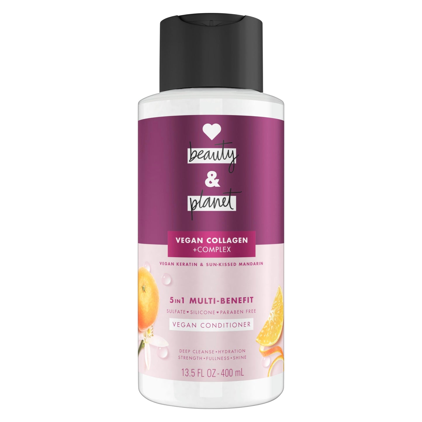 Love Beauty and Planet 5-in-1 Multi-Benefit Conditioner Vegan Keratin Collagen & Sun-Kissed Mandarin, for a Deep Cleanse, Hydrat