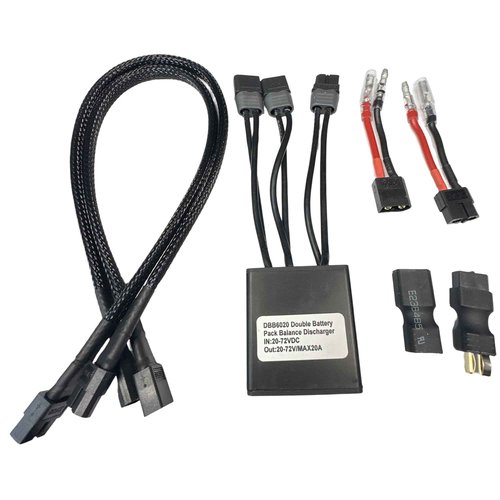 ElectricAllWheel Universal Dual Battery Discharge Balancer Kit (20A)(Bullet, T-Plug, XT60) for 500W and 750W E-Bike (Max Current 20Amp), black