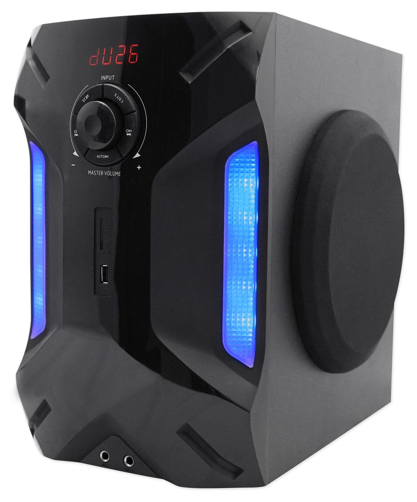 Rockville HTS56 1000W 5.1 Channel Home Theater System, Bluetooth, USB, 8" Subwoofer, LED Light Effects, Remote Control, Optical Input, for Movies, Music & Karaoke