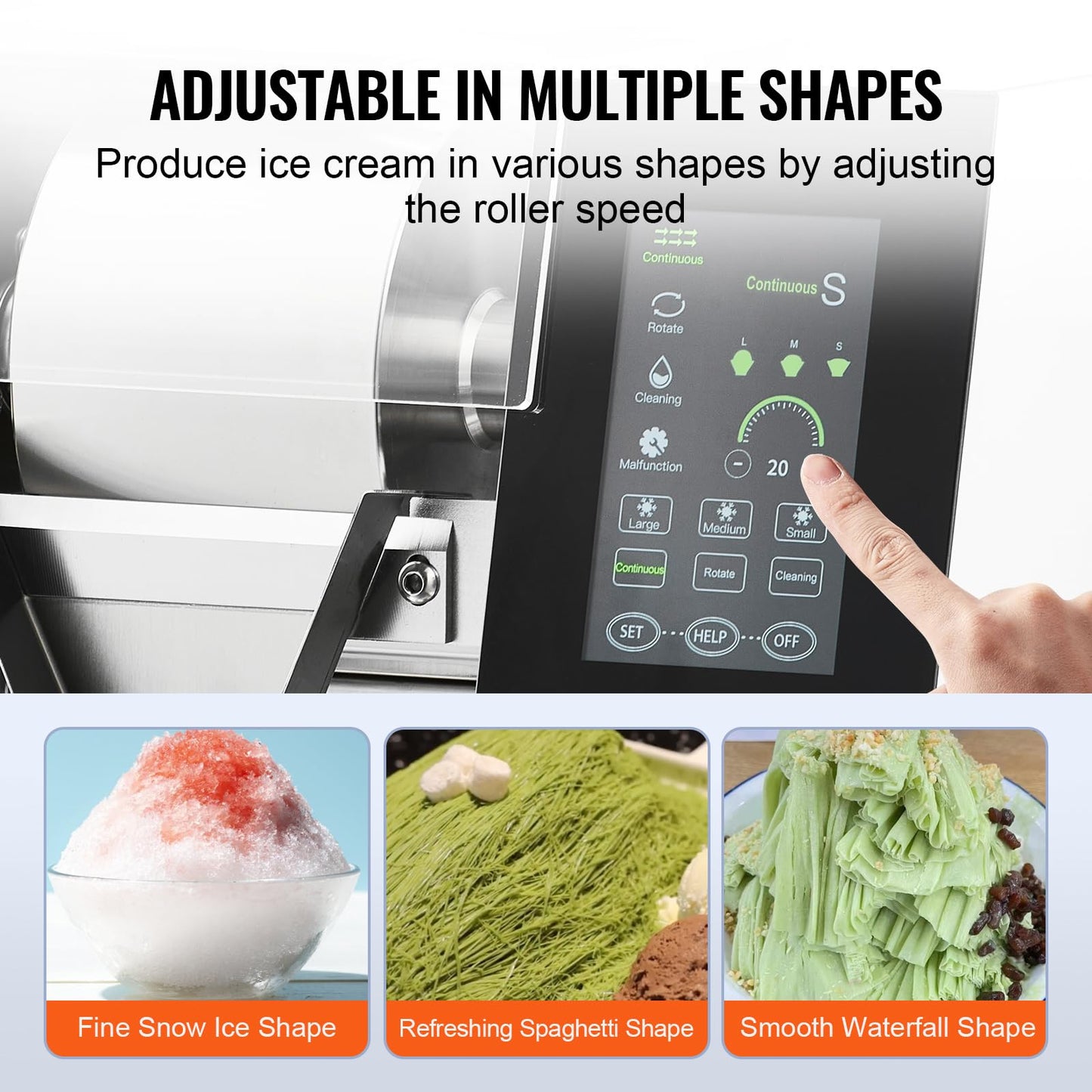 Vevor Commercial Snowflake Ice Machine, 529.1Lbs/24H Snowflake Ice Maker, Stainless Steel Ice Shaver Machine, Electric Snow Cone