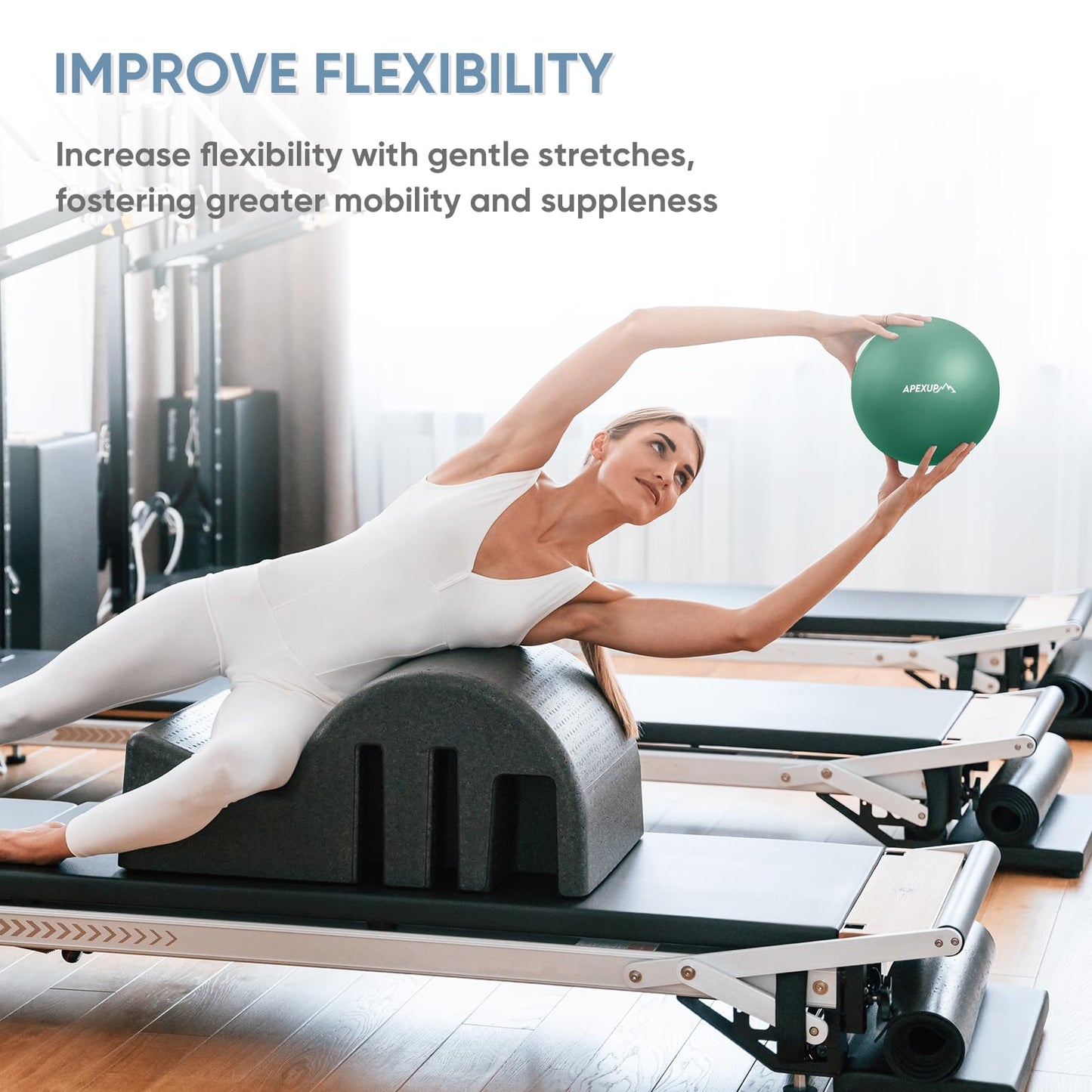 APEXUP Yoga Ball Exercise Ball, Heavy Duty Pilates Ball for Fitness, Balance, Core Workout, Physical Therapy (XXS (9") 23cm, Dark Green)