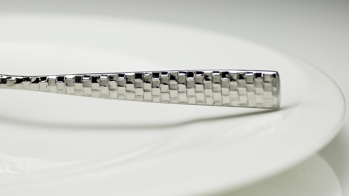 Fortessa Lucca Faceted 18/10 Stainless Steel Flatware Table Fork, Set of 12