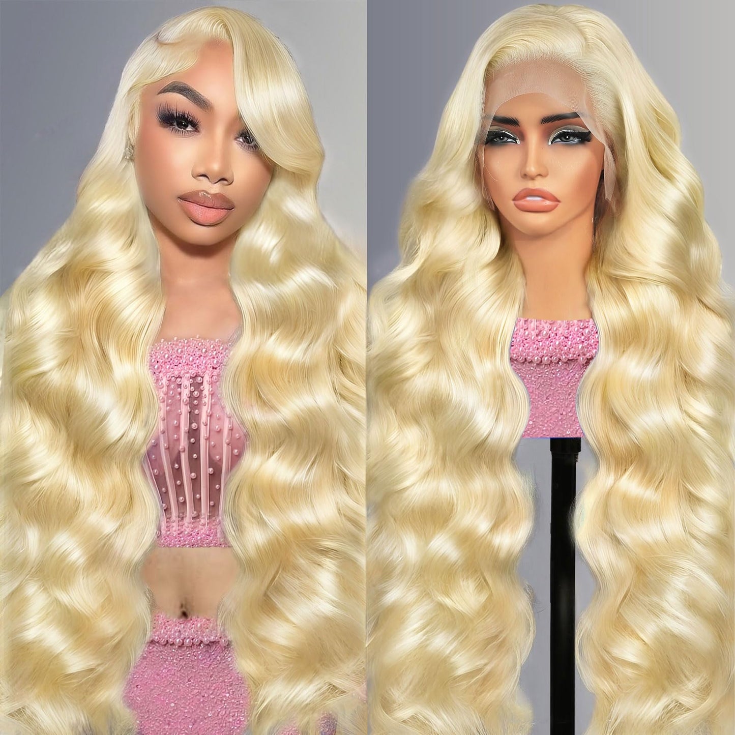 Quiport 30 Inch 613 Lace Front Wig Human Hair 210 Density Blonde Wig Human Hair 613 HD Lace Frontal Wig 13x6 Body Wave Lace Fron