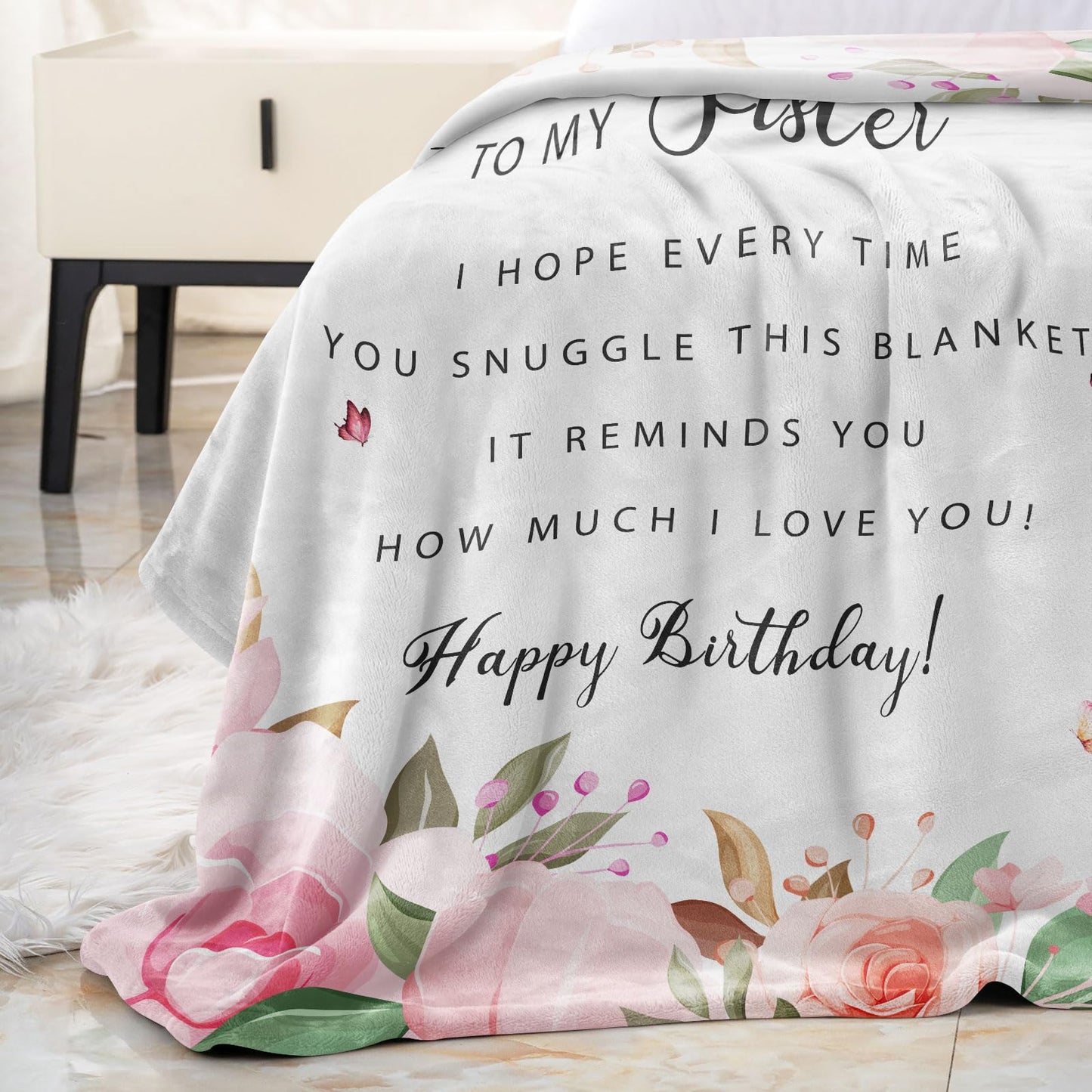 Sister Birthday Gifts Ideas - Birthday Gifts for Sister from Sisters/Brothers - Best Gifts for Sisters Birthday Throw Blanket 60" X 50"
