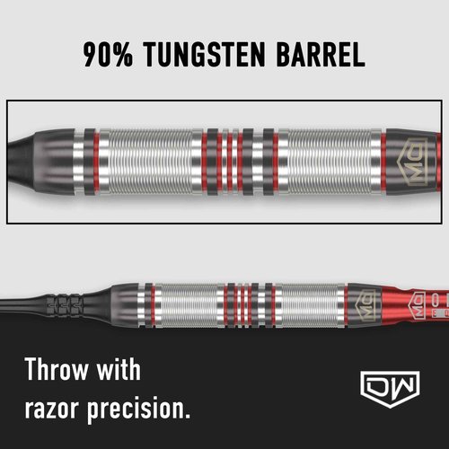 DW Piranha Razor 90% Tungsten Soft Tip Darts, Precision Balanced, Accurate and Durable - Perfect for Professional and Recreational Players (01, 16G), Silver
