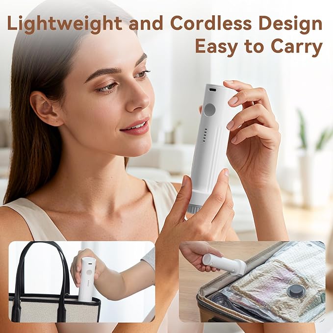 Vacuum Seal Bags for Clothing Travel,15 Pack Vacuum Bags with Cordless Electric Pump，Space saving vacuum bags for travel and clothing storage