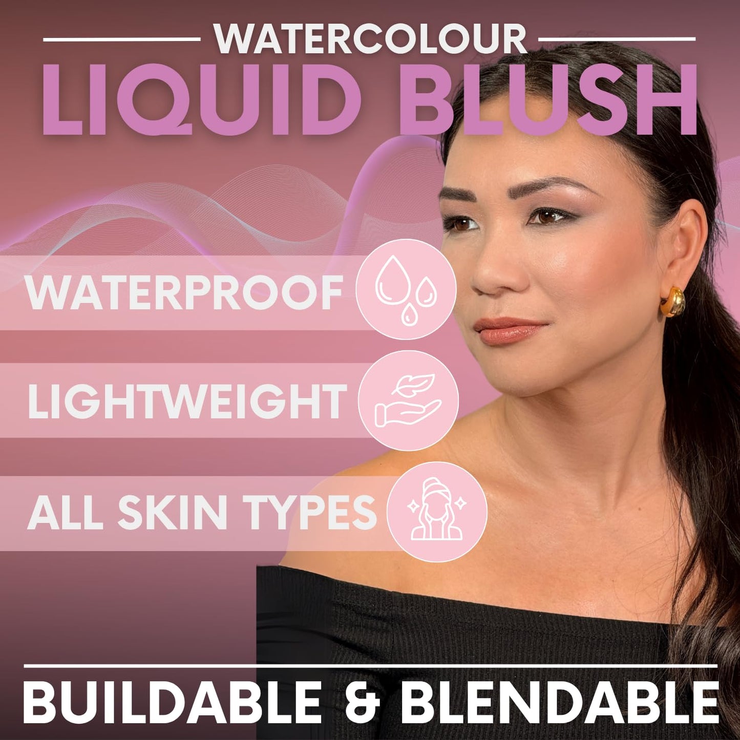 Daniel Sandler WATERCOLOUR BLUSH LIQUID SO PRETTY. Buildable & Blendable Long-Lasting Waterproof Liquid Blush for Cheeks & Lips