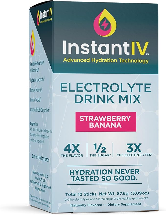 Electrolytes Powder - 3X Electrolytes,1/2 Sugar with Vitamin C, B3, B6, Electrolytes Powder Packets for Hydration, Recover...