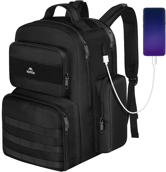 MATEIN Lunch Backpack for Men Work, 15.6 Inch Tactical Backpack with Lunch Compartment, Large Laptop Backpacks with Insula...