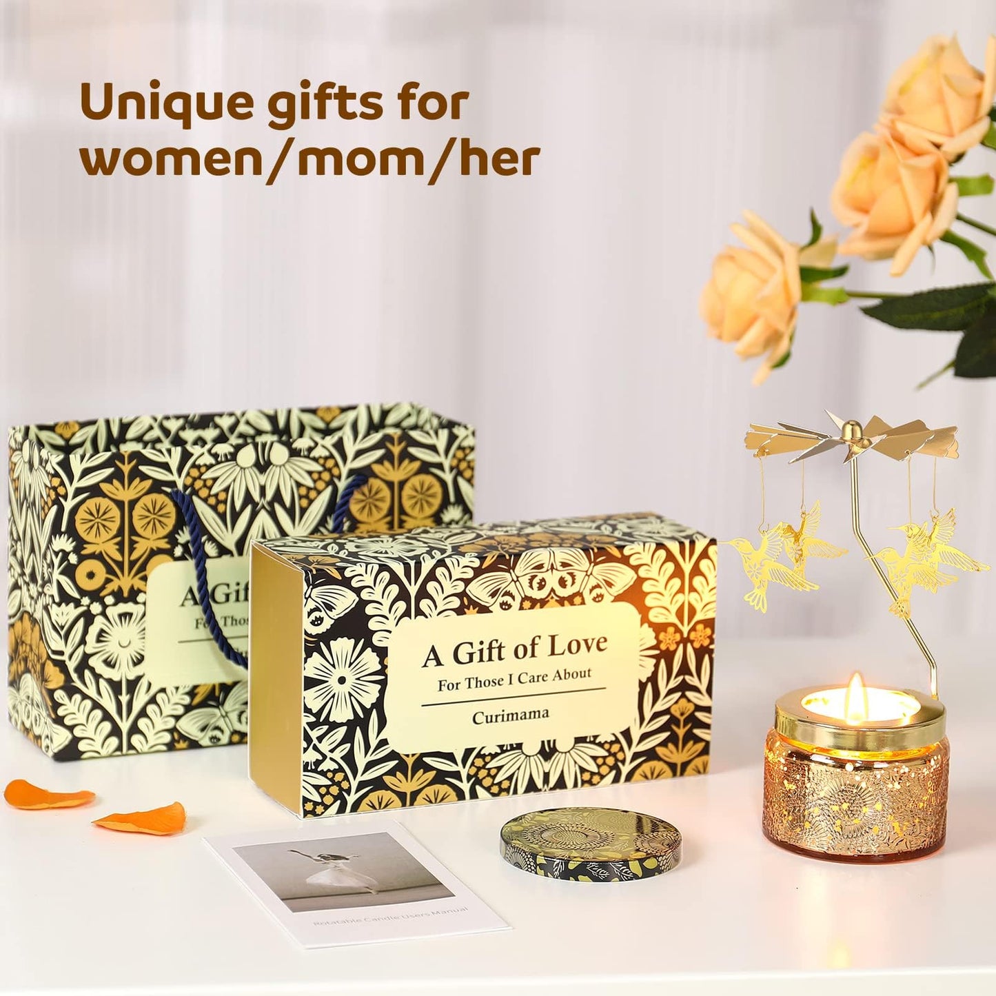 Hummingbird Gifts for Women, Unique Birthday Gift for Women, Rotating Scented Candles for Mom, Funny Birthday Gift for Grandma Wife Daughter, Gifts for Woman Who Have Everything