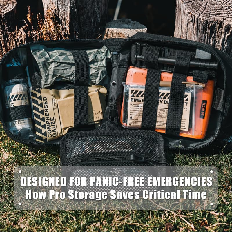 RHINO RESCUE IFAK Trauma Kit with C-A-T Tourniquet for Wound Care, Tactical First Aid Kit Molle Pouch for Military, Comba...