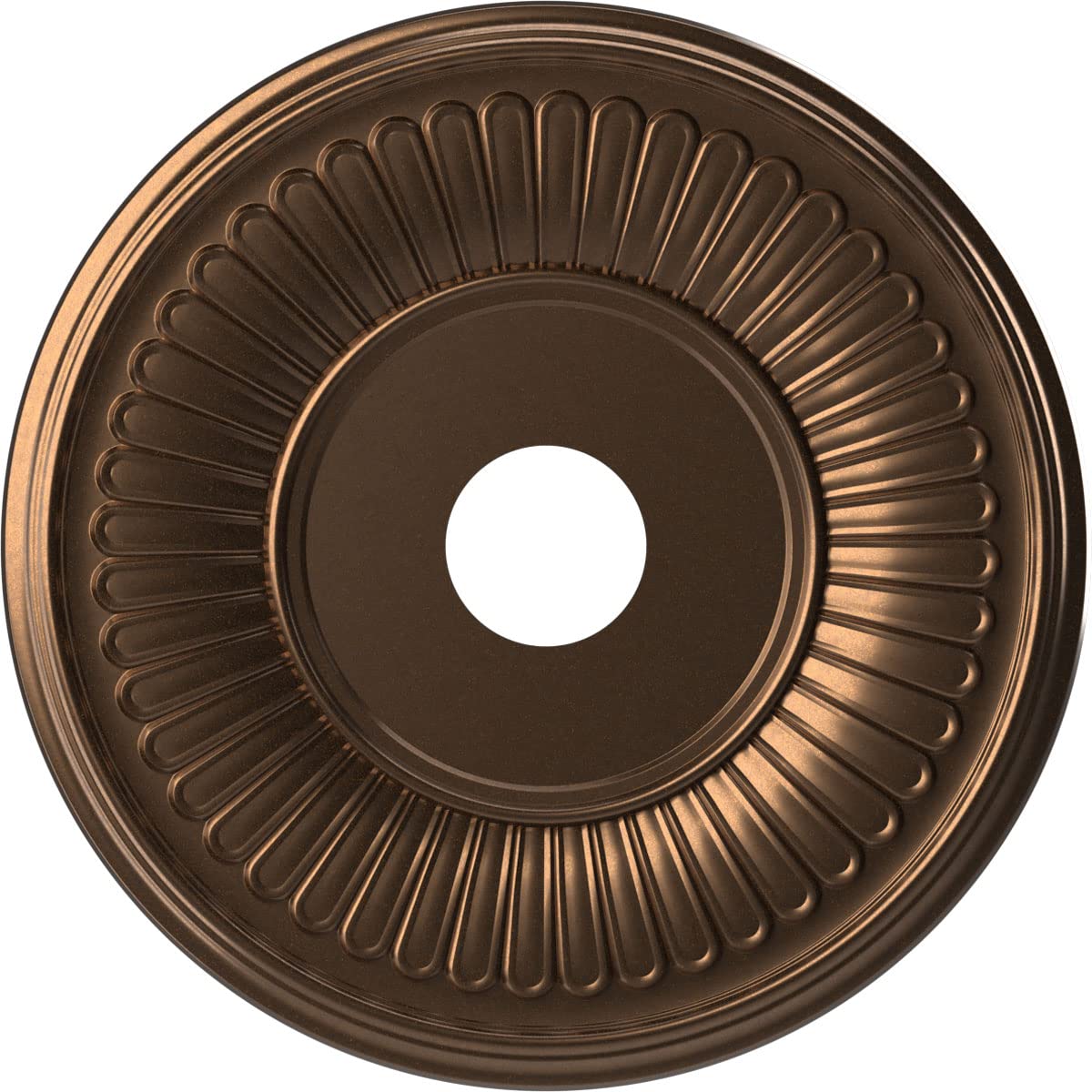 Ekena Millwork Cmp19Becab Berkshire Thermoformed Pvc Ceiling Medallion (Fits Canopies Up To 8 3/8), 19Od X 3 1/2Id X 1P, Metalli