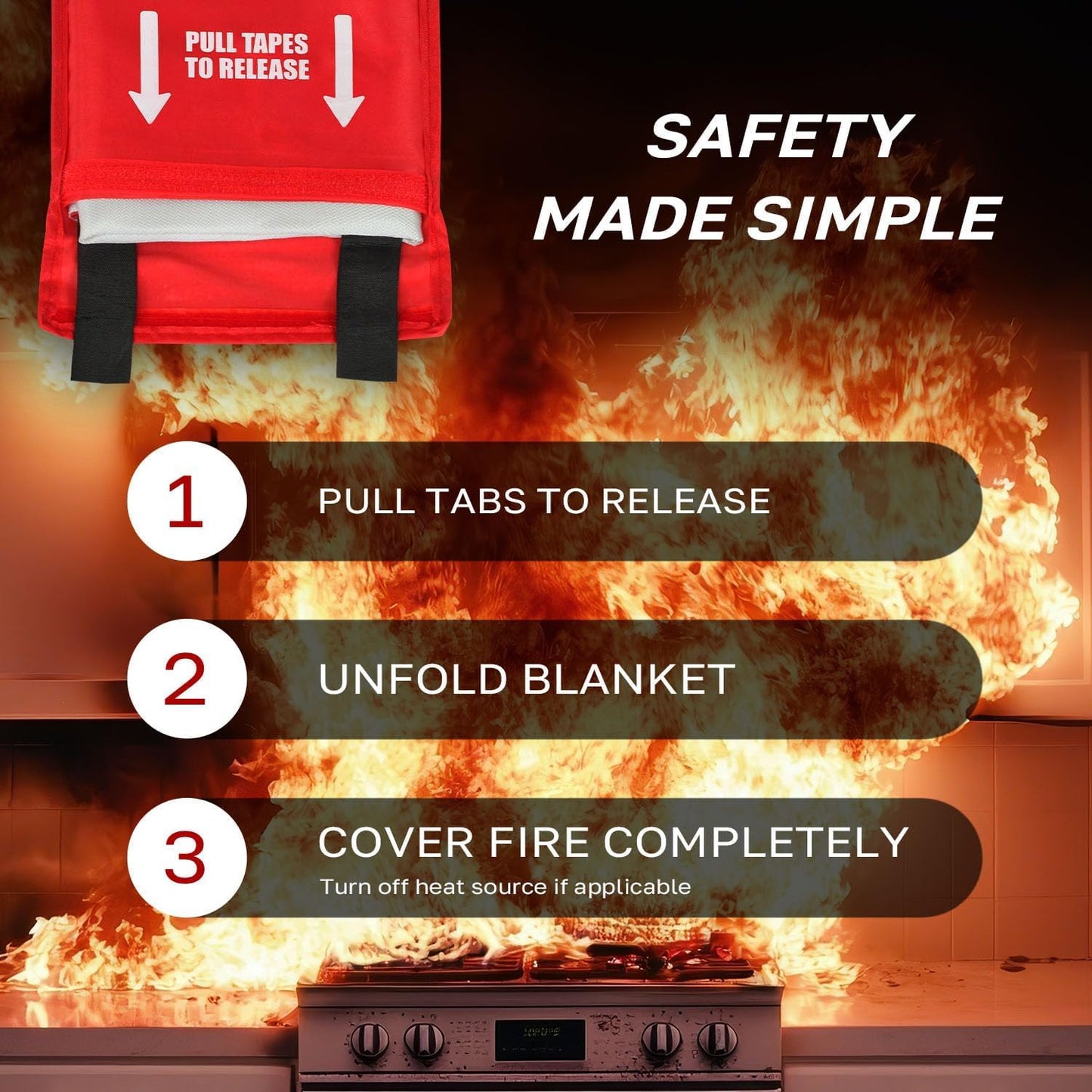 LifeSafe StaySafe All-in-1 Portable Fire Extinguisher with Signature Series Fire Blanket, Compact Emergency Fire Spray, Flame Suppression Fiberglass, Eco-Friendly | for Home Safety