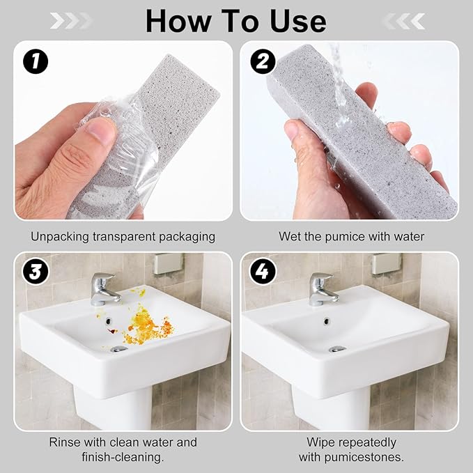 55 Pcs Pumice Stone for Toilet Bowl Cleaning Pumice Scouring Stick Pad Hard Water Stain Remover for Toilet Bathtubs Pool Tile Kitchen Sink Oven Stove Grill Home Bathroom Household