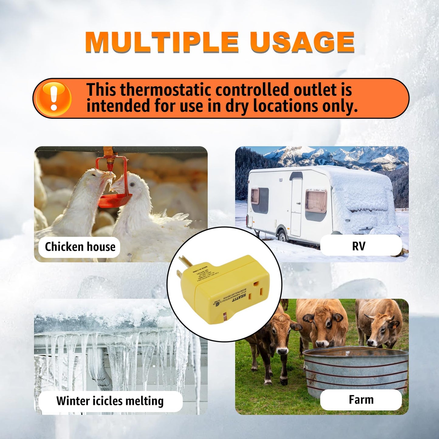 HEATIT ET-21 Freeze Thermostatically Controlled Outlet On at 38F /Off at 50F