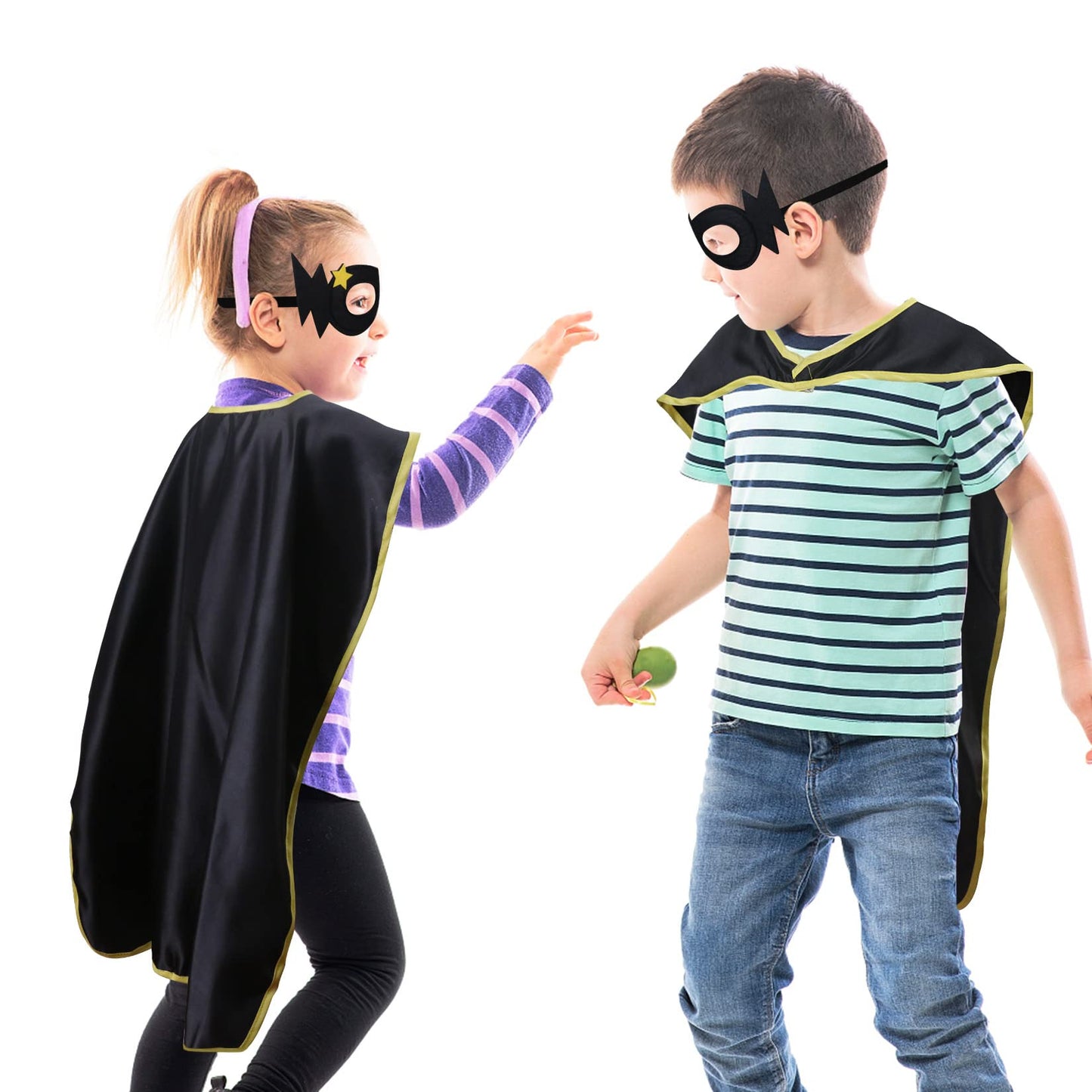 D.Q.Z Superhero-Capes for Kids 20 Sets, Birthday Gifts for Boys Girls Role Play, Super Hero Toys for School Halloween Party (Black)